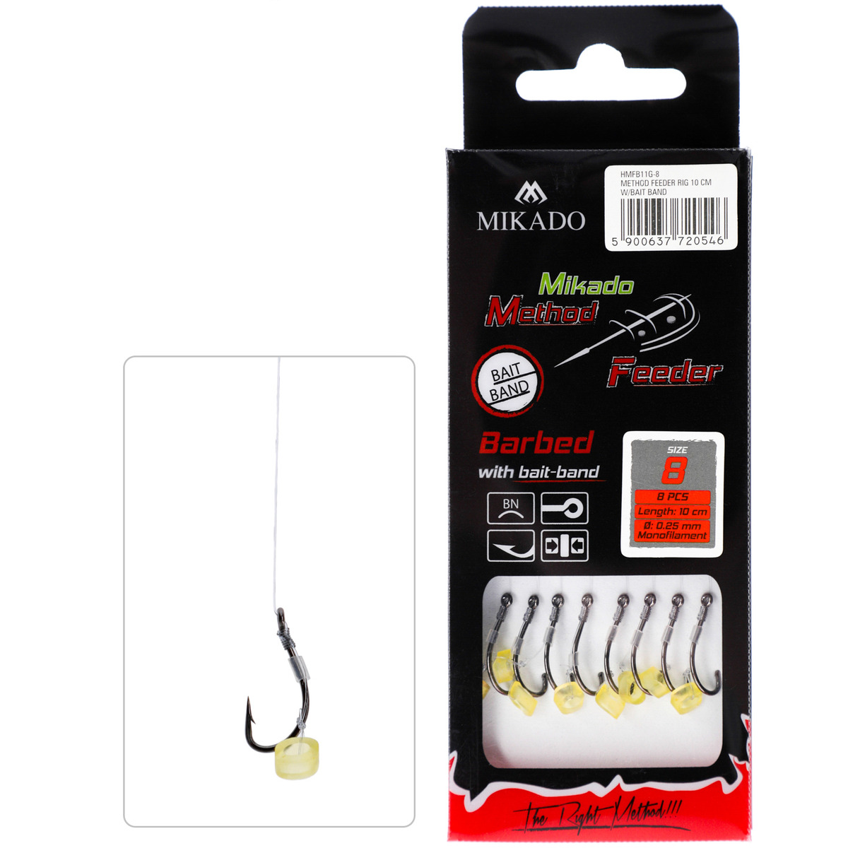 Mikado With Rubber Hook With Barb - n&#176; 4  /  line: 0.28mm / 10 cm