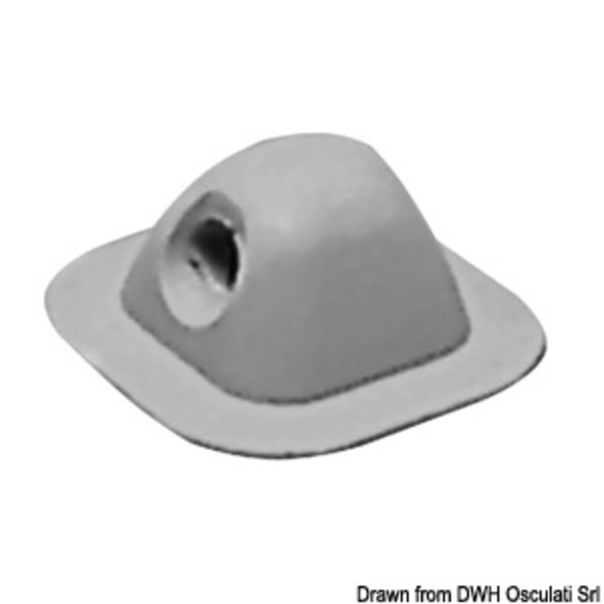 Accessoires Osculati pour dériveurs en EPDM New Style - Trémie à corde gris clair RAL 7035 96x96 mm