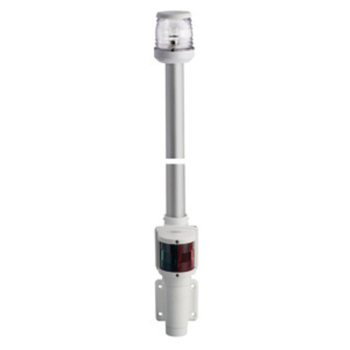 Osculati Classic Pole With Combined Lightsmade Of Aluminium - Wall mount. white pole 100 cm 360° red/green light