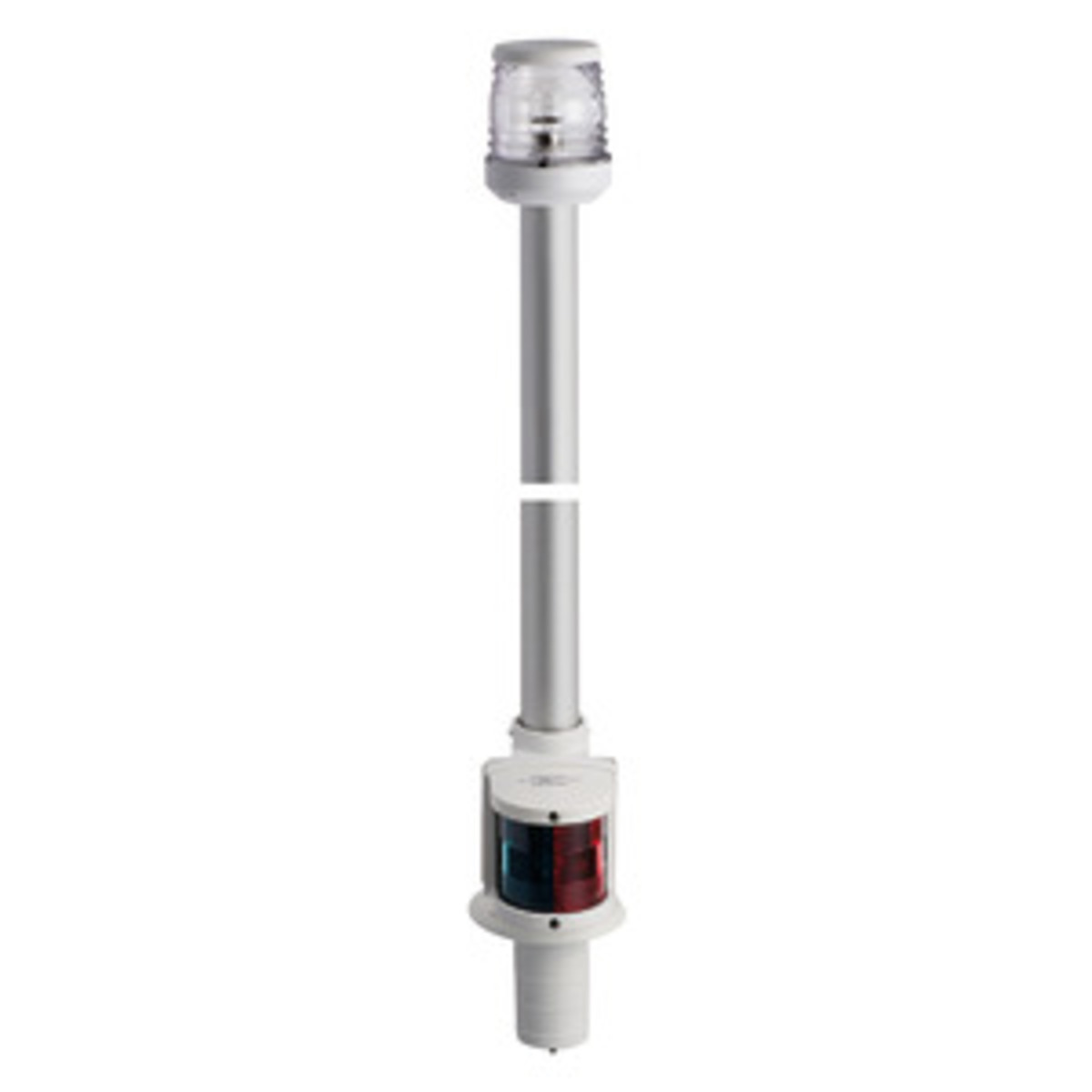 Osculati Classic Pole With Combined Lightsmade Of Aluminium - Recess white pole 100 cm360° red/green light