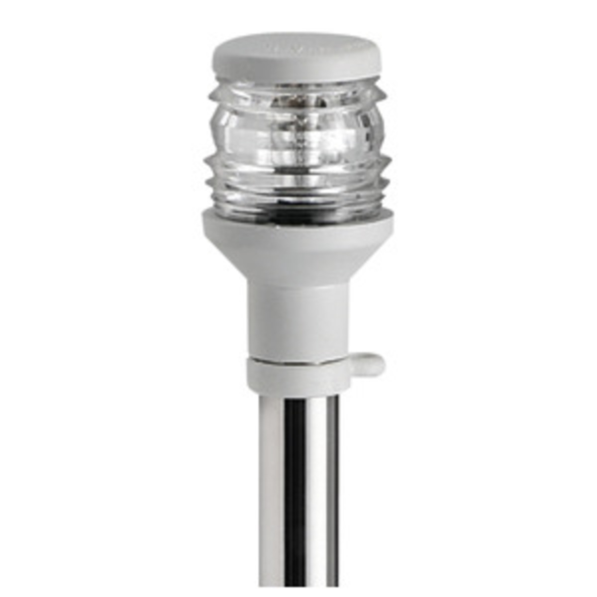 Osculati Compact 360° Angled Pull-out Pole - Lightpole AISI 316 w/white plastic light