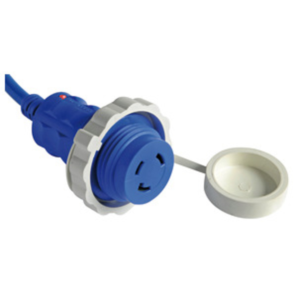 Osculati Shore Power Cable And Plug With Built-in Led Light - Pre-mounted cap + cable white 10 m 16 A