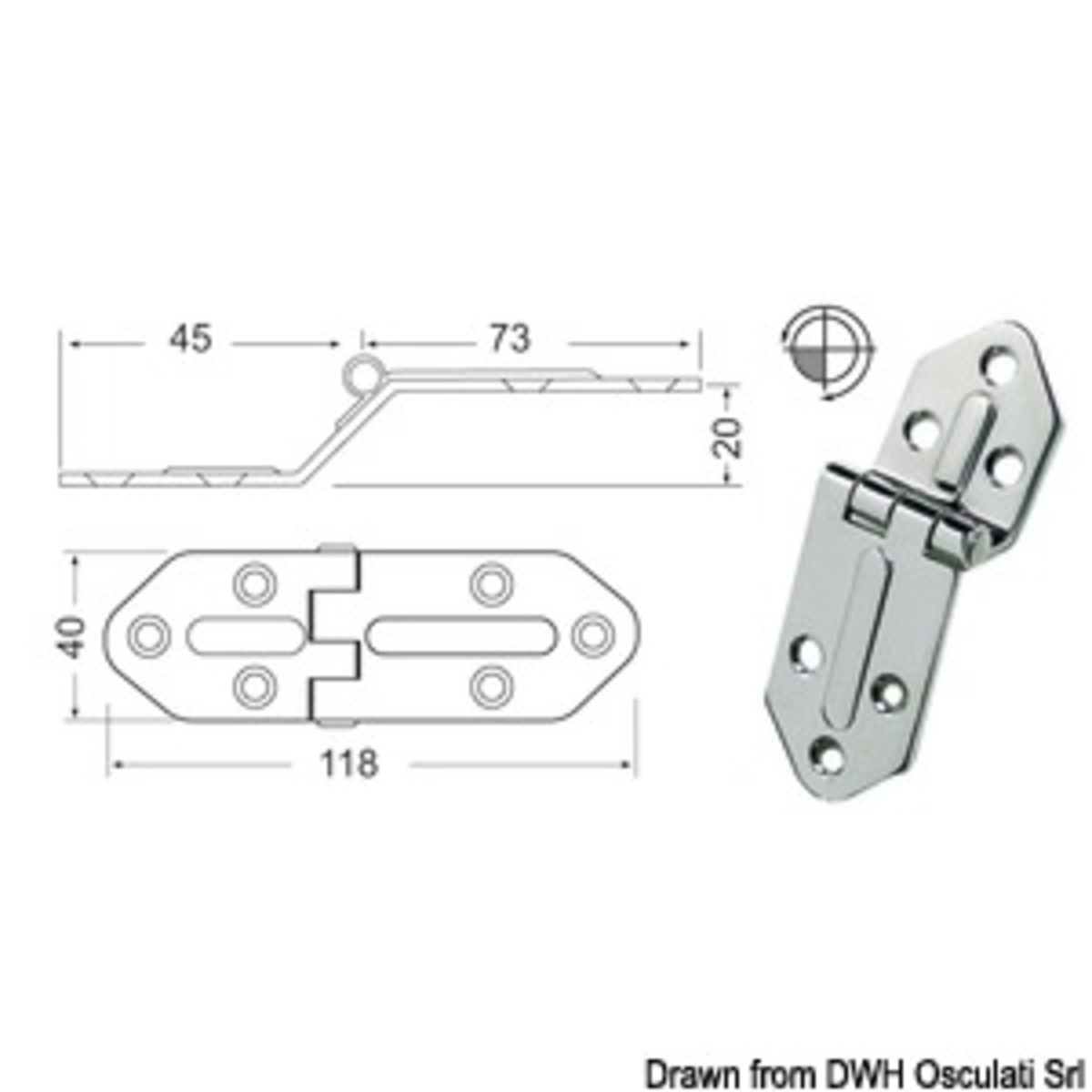 Charnière embrassée 2,5 mm - Fermeture éclair de 2,5 mm