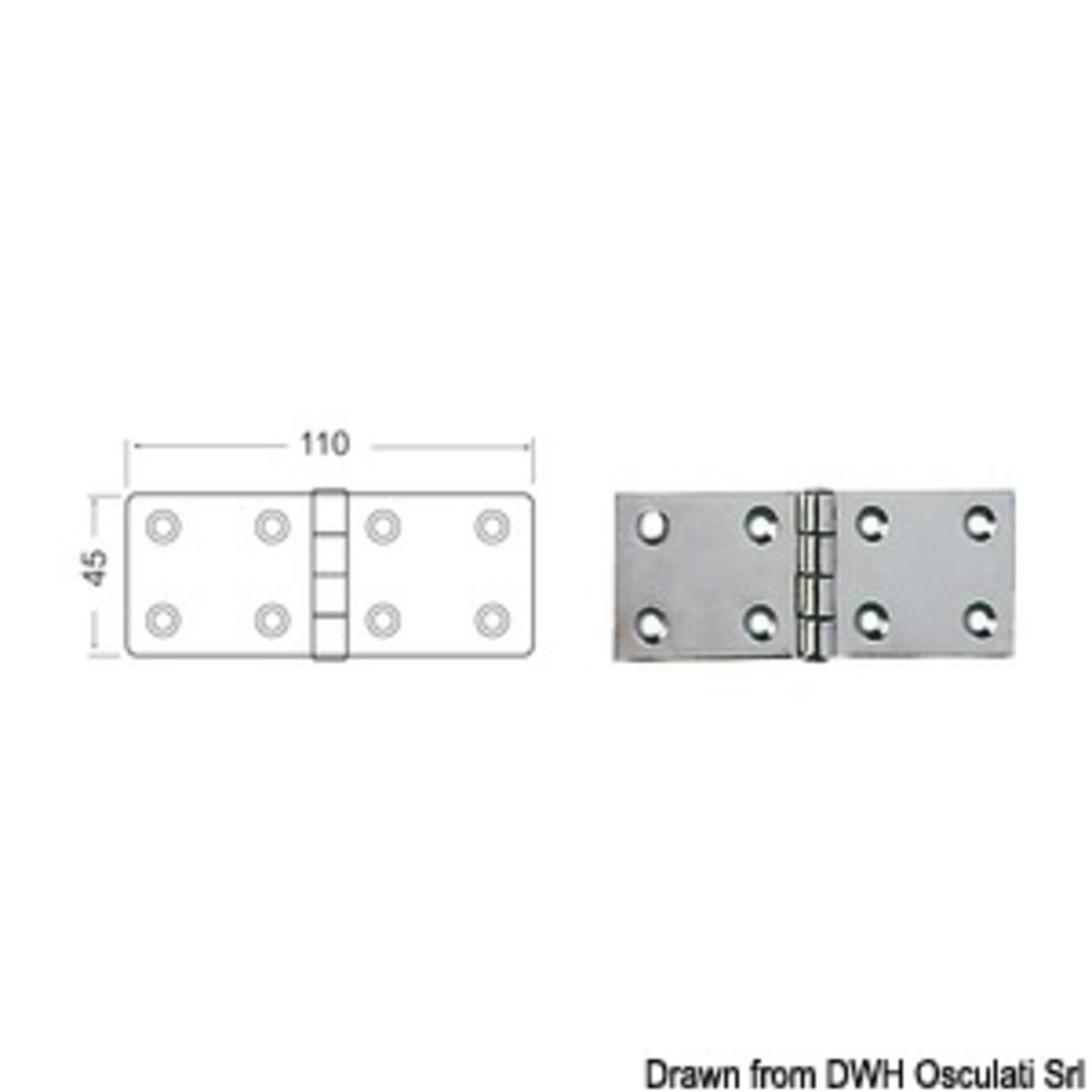 Charnière embrassée 2,5 mm - Fermeture éclair de 2,5 mm