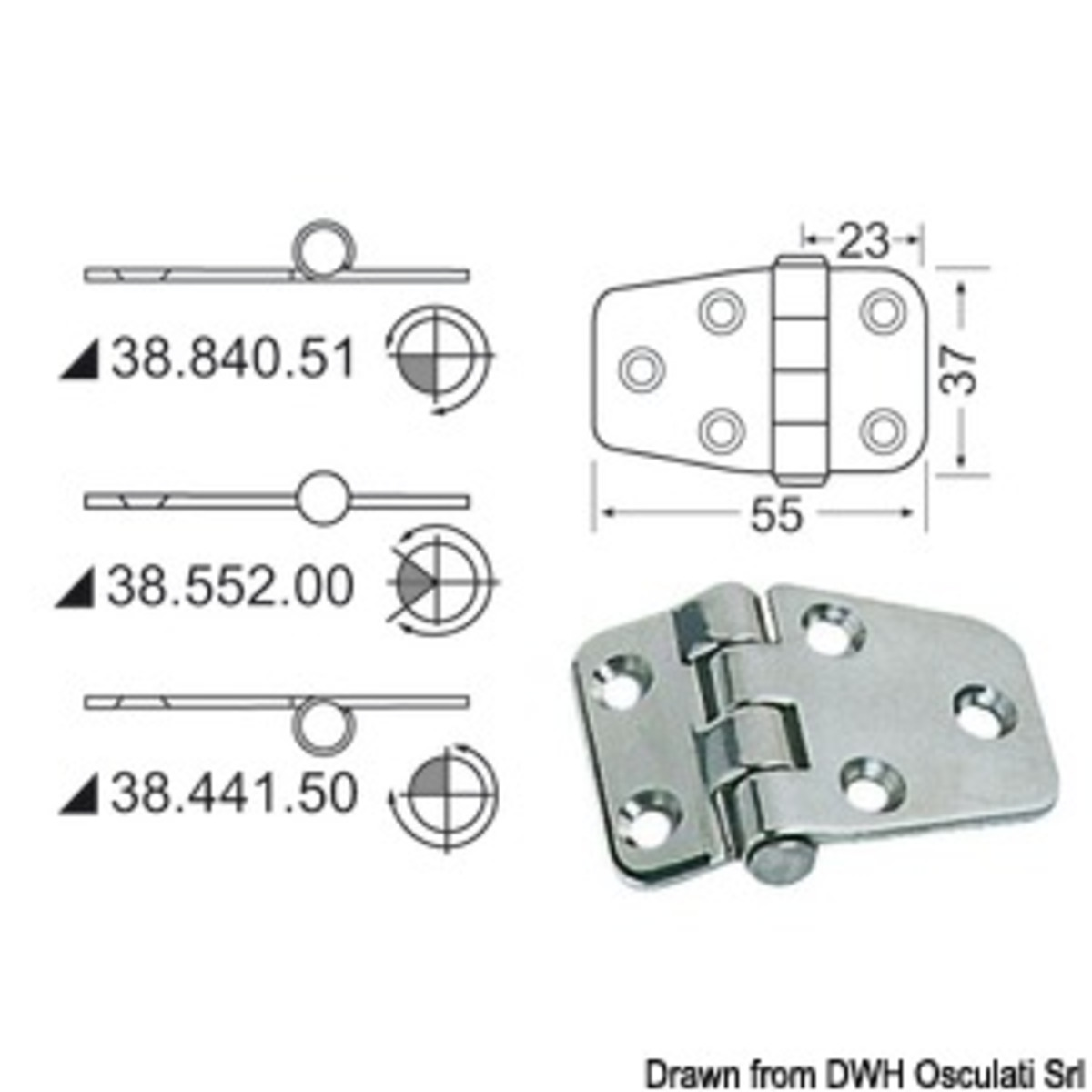 Charnière Embrassée 2 Mm - Charnière en acier inoxydable