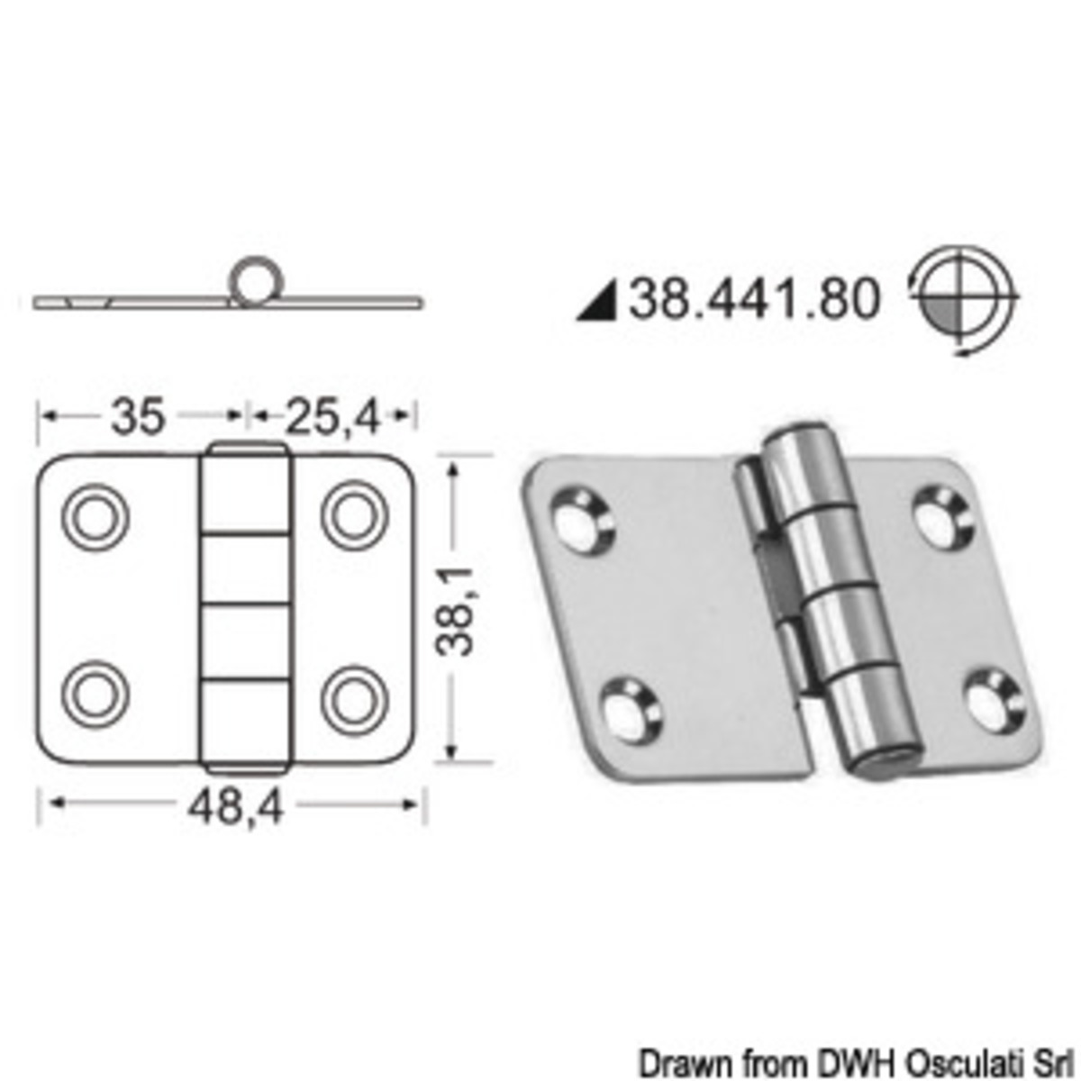 Charnière embrassée 2 mm - Fermeture éclair de 2 mm