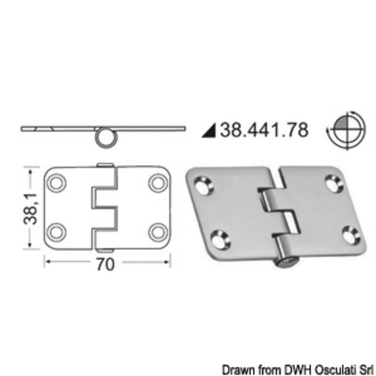 Charnière embrassée 2 mm - Fermeture éclair de 2 mm