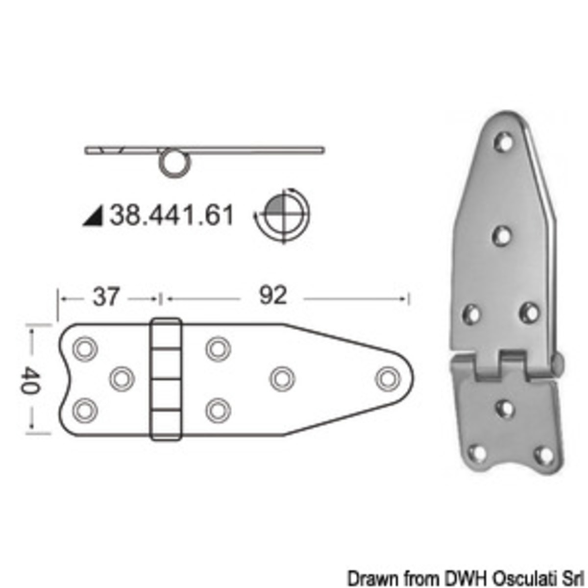 Charnière embrassée 2 mm - Fermeture éclair de 2 mm