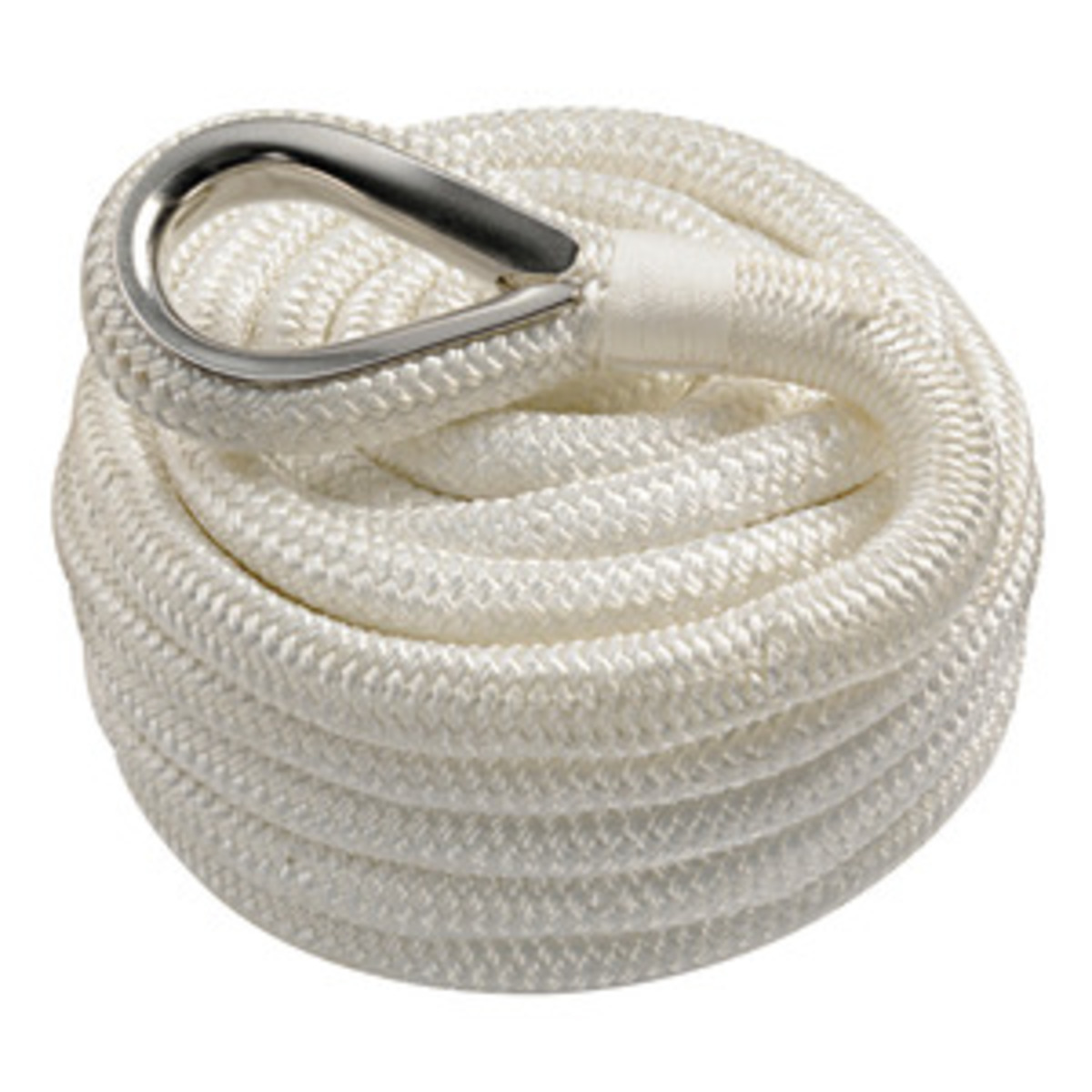 Corde d'amarrage épissée à double tresse haute ténacité Osculati - Ligne d'amarrage épissée 16 mm x 11 m blanche