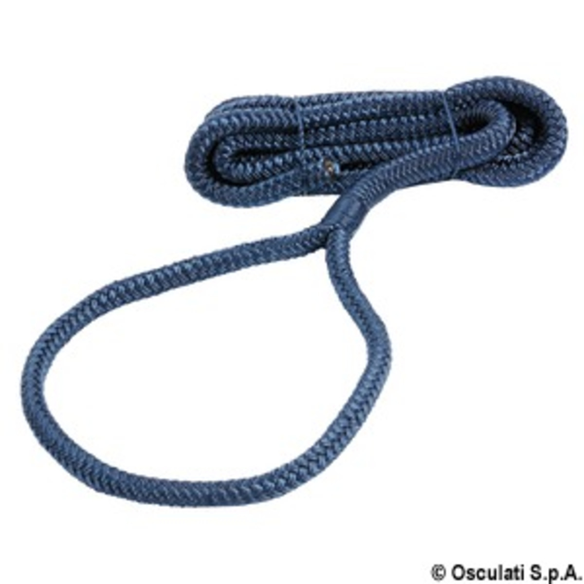 Corde en polyester à haute ténacité Osculati pour fixer les ailes avec oeillet - Ligne d'aile épissée 1,5 m bleu Ø 6 mm