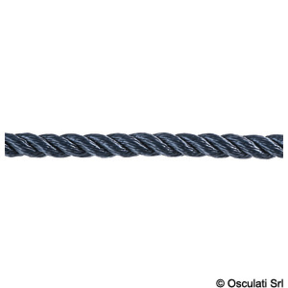 Osculati Hochfestes 3-lagiges gedrehtes Polyesterseil - Blaues Seil 3 Litzen 22 mm