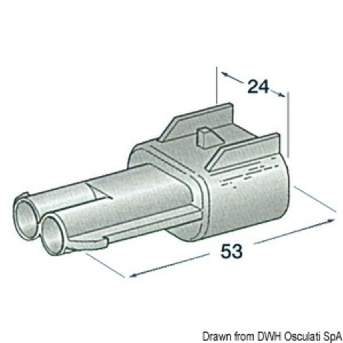 Osculati Watertight Connectors Made Of Plastic - Plastic watertight connector male 2 poles