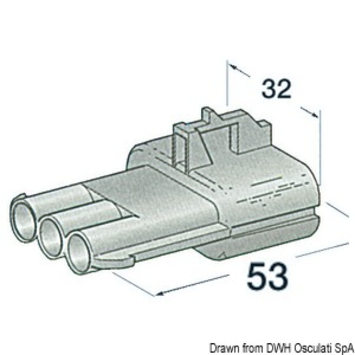 Osculati Watertight Connectors Made Of Plastic - Plastic watertight connector male 3 poles