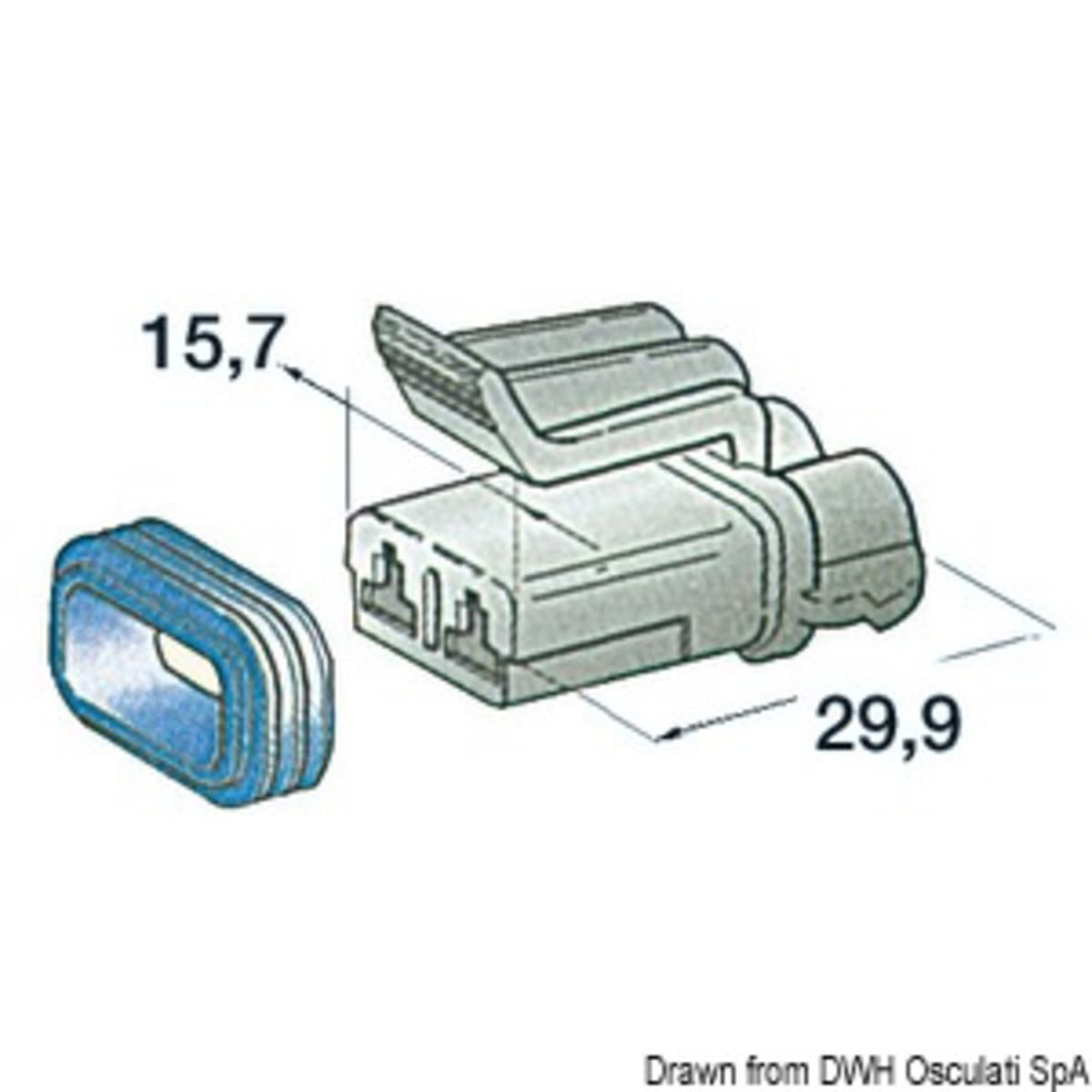 Osculati Watertight Connectors Made Of Plastic - Plastic watertight connector female 2 poles