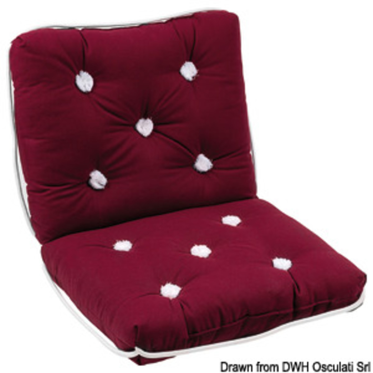 Osculati Cushions Made Of Water-proof Cotton - Cotton cushion w/backrest bordeaux 430 x 750 mm