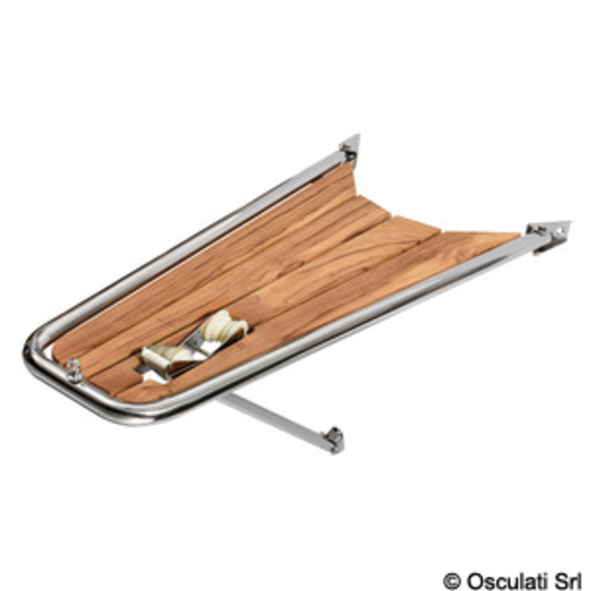 Osculati Delfiniera Con Musone A Ribalta Per Ancore - Delfiniera inox/teak con musone Ø tubo mm 32