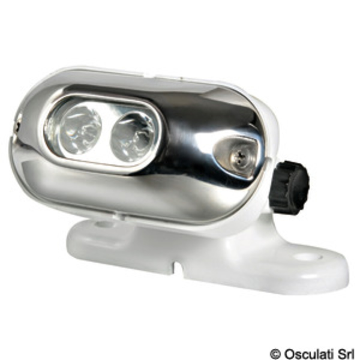 Phare LED Osculati avec support réglable - Spot complet avec 2 LED blanches