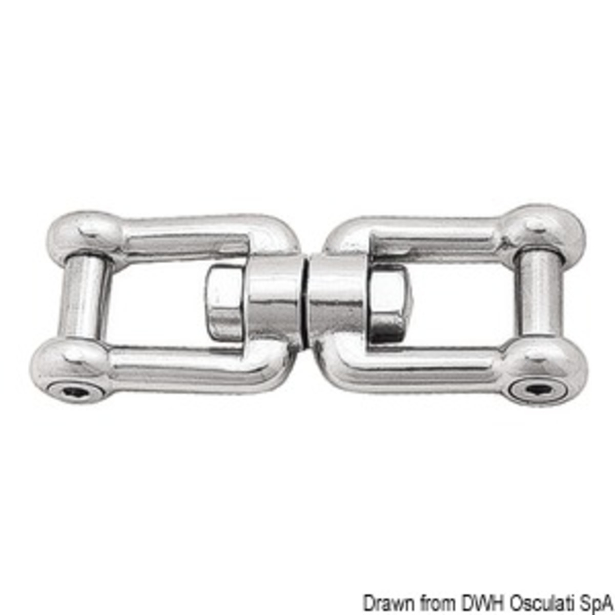 Osculati Mirror-polished Aisi 316 Stainless Steel Swivel - Shack/shack swivel w. flush pin AISI 316 10 mm