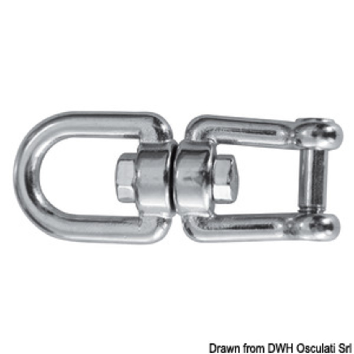 Osculati Mirror-polished Aisi 316 Stainless Steel Swivel - Eyelet/shackle swivel AISI 316 10 mm