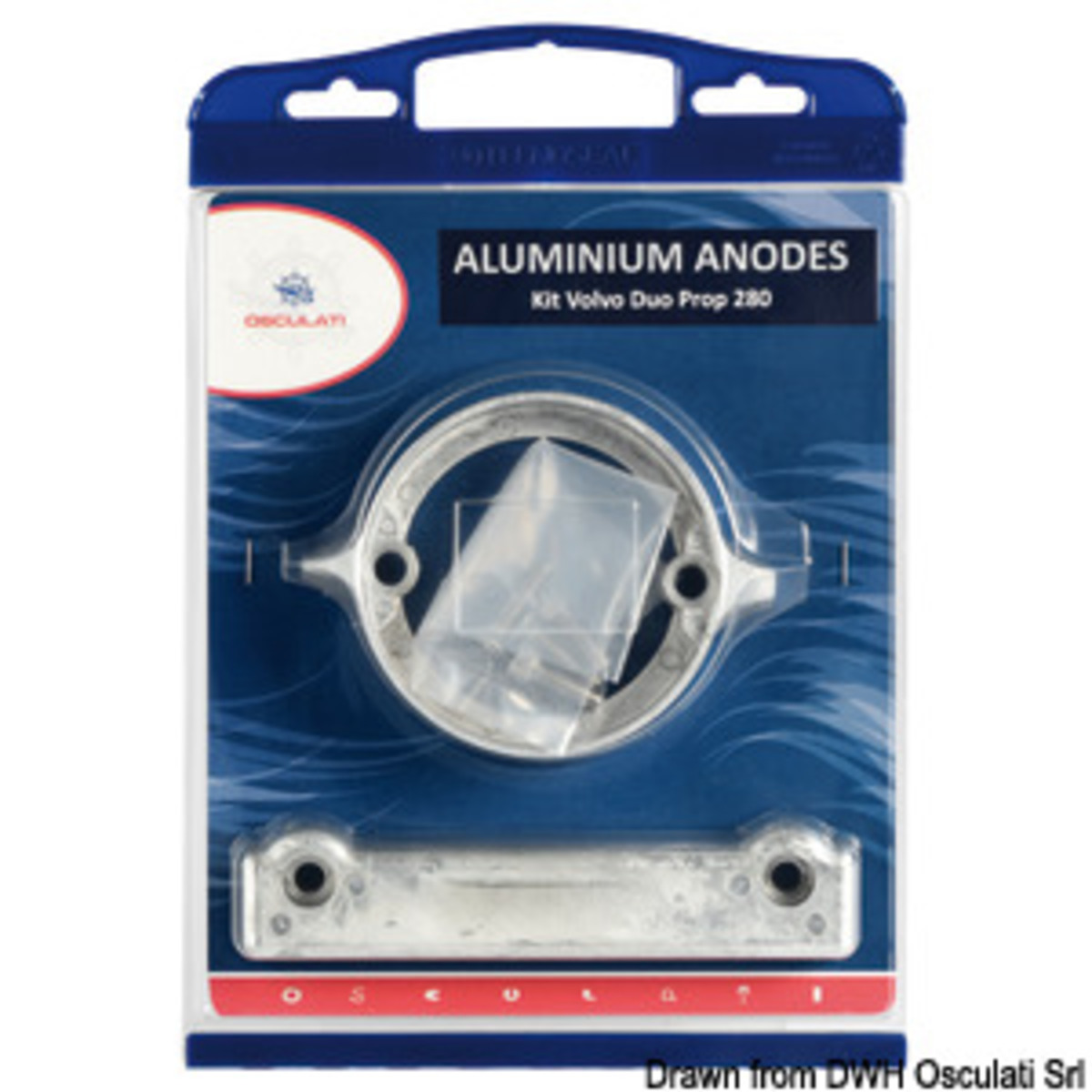 Kit d'anodes Osculati pour moteurs Volvo interchangeables avec les originaux - Kit aluminium Volvo 280DP