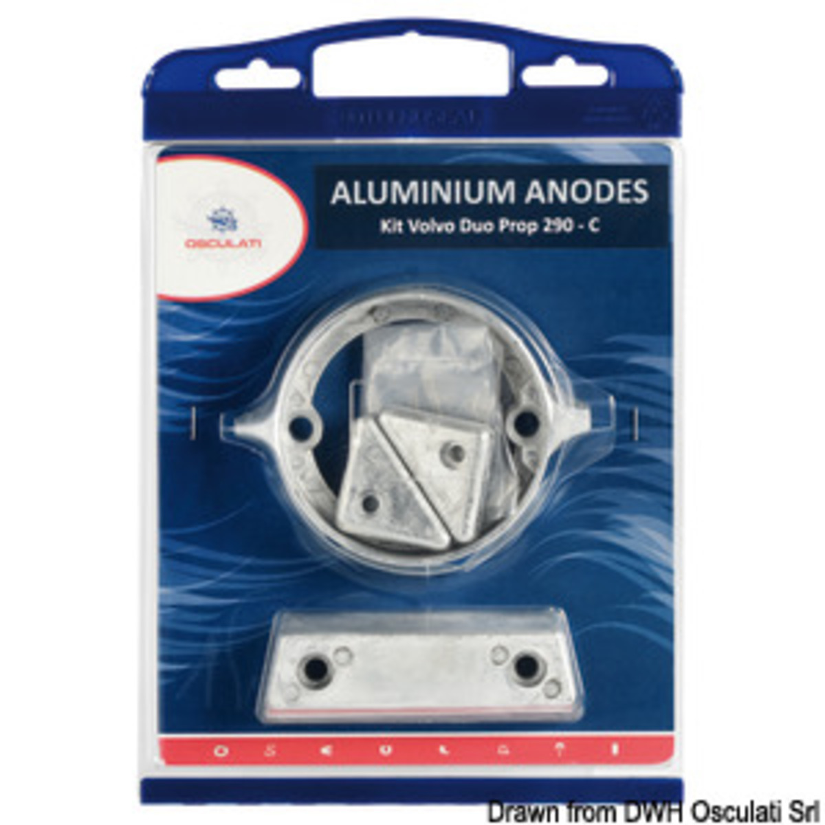 Kit d'anodes Osculati pour moteurs Volvo interchangeables avec les originaux - Kit zinc Volvo 290 DP