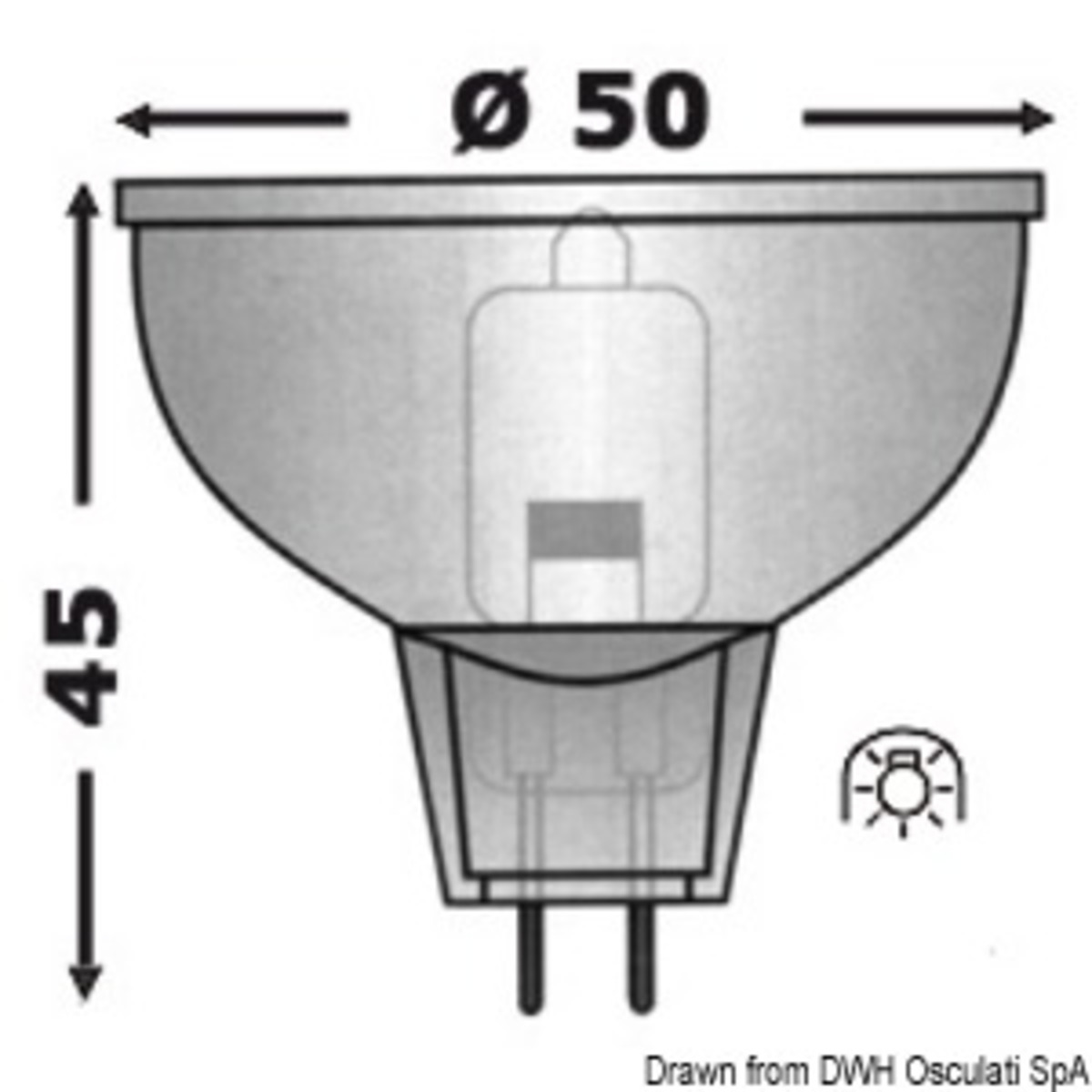 Osculati Dichroic Halogen Bulb - Halogen bulb MR 16 24 V