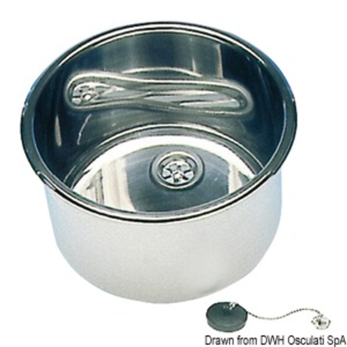 Osculati Round Sink - SS mirror polished round sink 420x180 mm