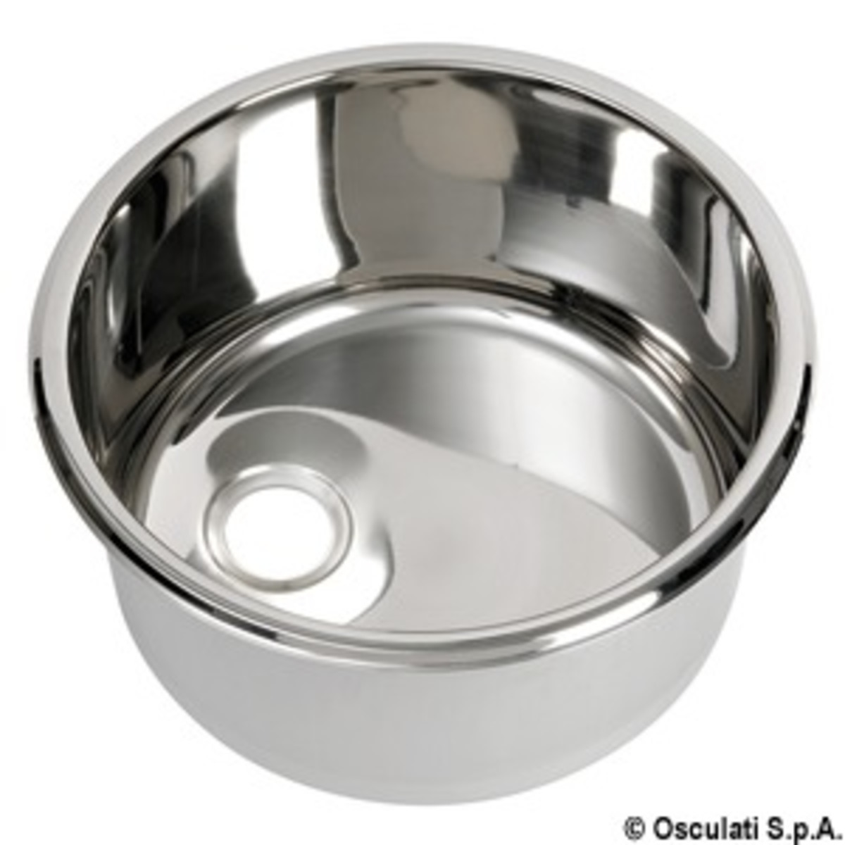 Osculati Round Sink - SS mirror polished round sink 330x180 mm