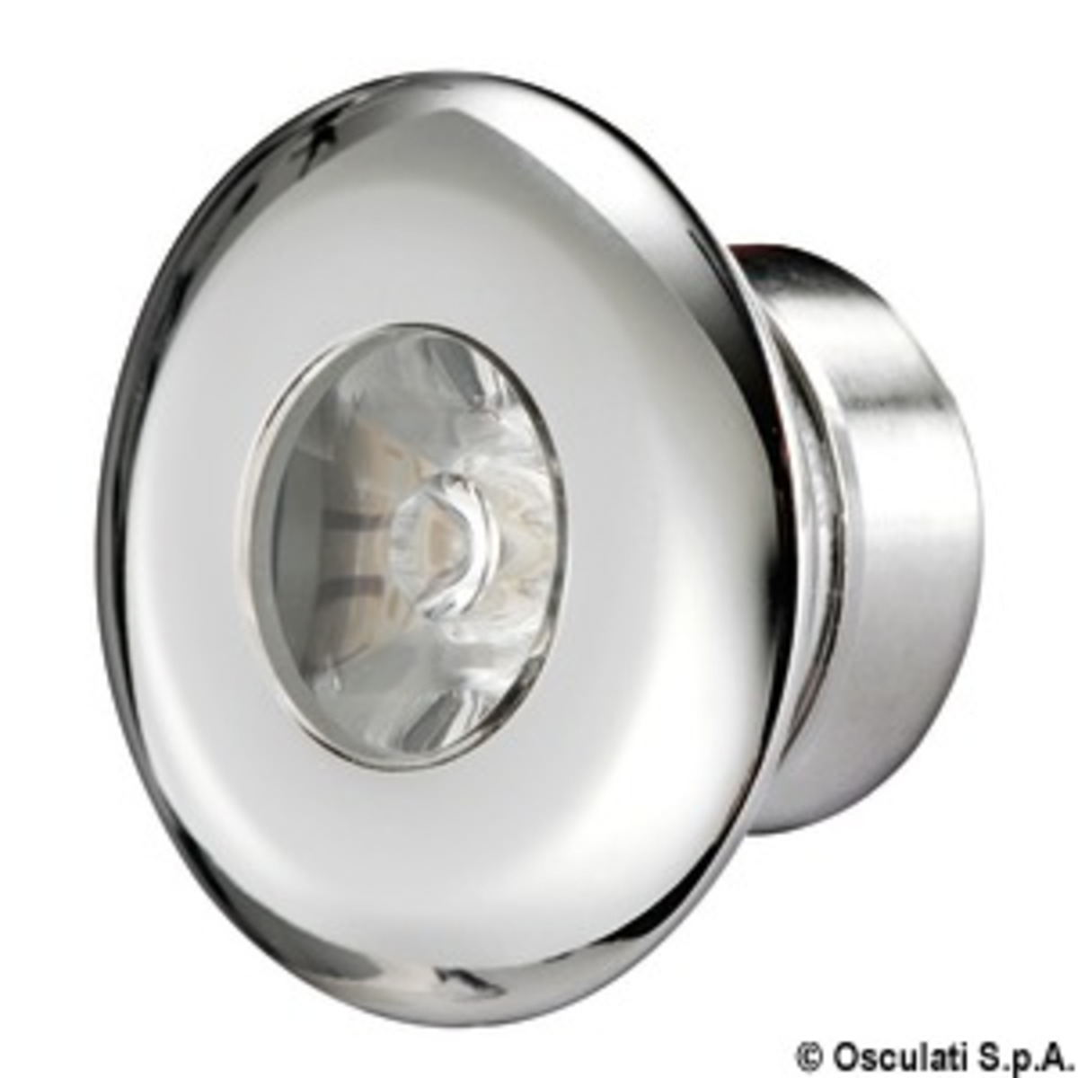 Osculati Led Courtesy Light For Recess Mounting - Frontal Orientation - LED courtesy round white light