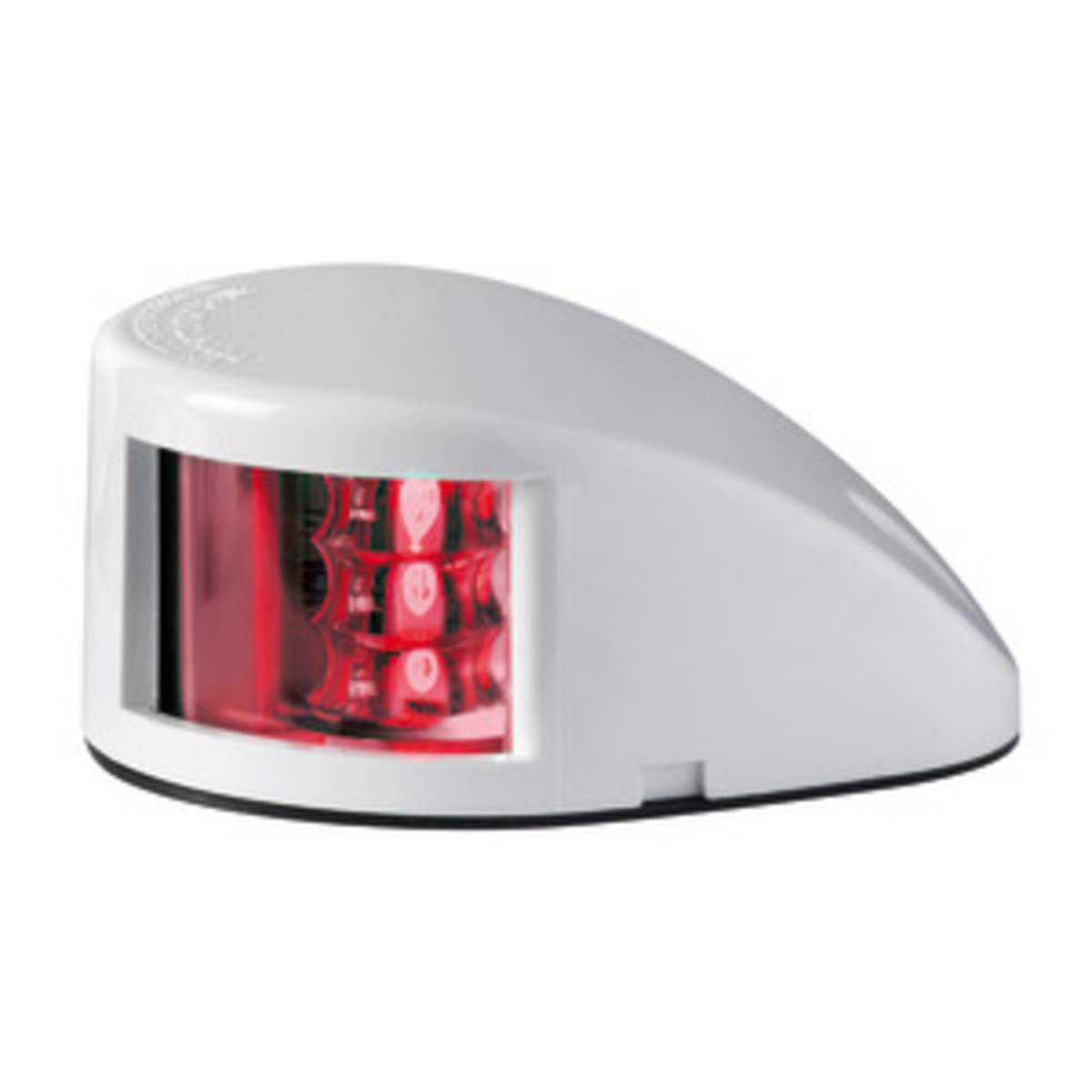 Pont de souris Osculati Street Lights jusqu'à 20 M - Feu de navigation Mouse Deck rouge avec corps en ABS blanc