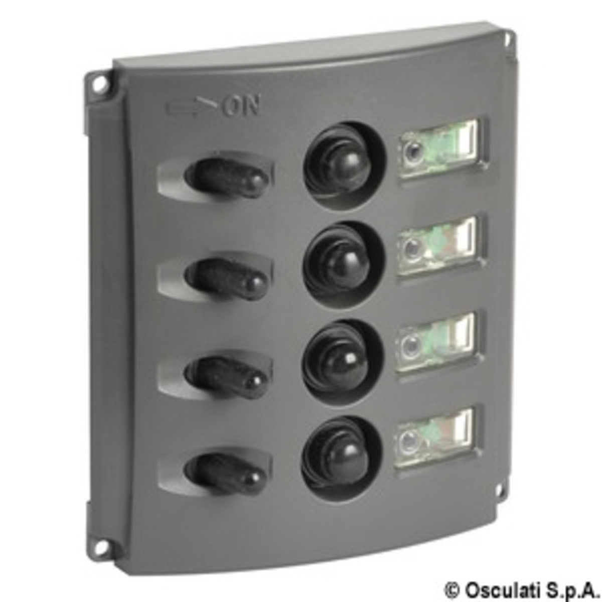 Panneaux électriques Osculati avec fusibles automatiques et doubles LED - Tableau électrique à fusible automatique double LED