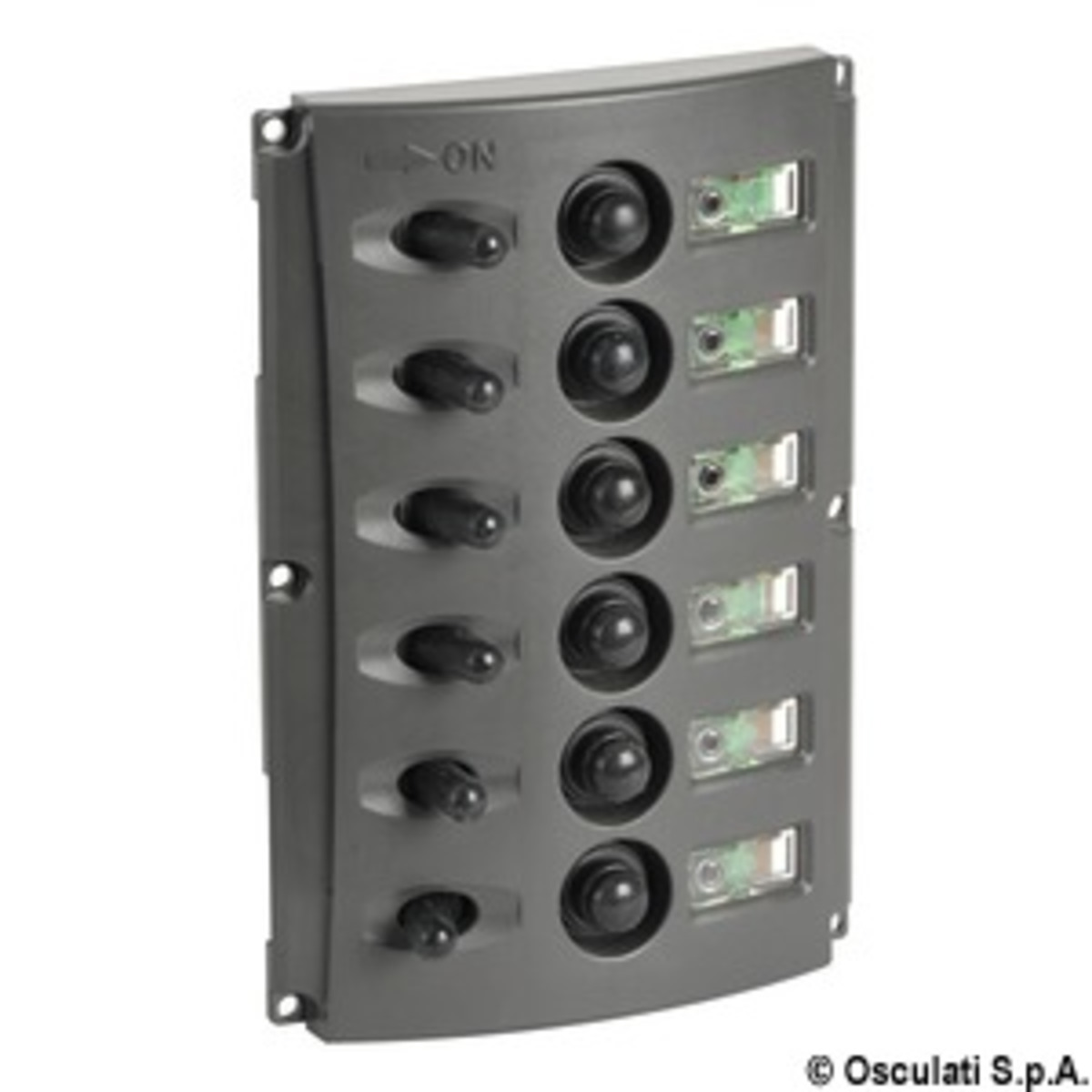 Osculati Electrical Panels With Automatic Fuses And Double Led - Electric panel w/automatic fuses and double LED