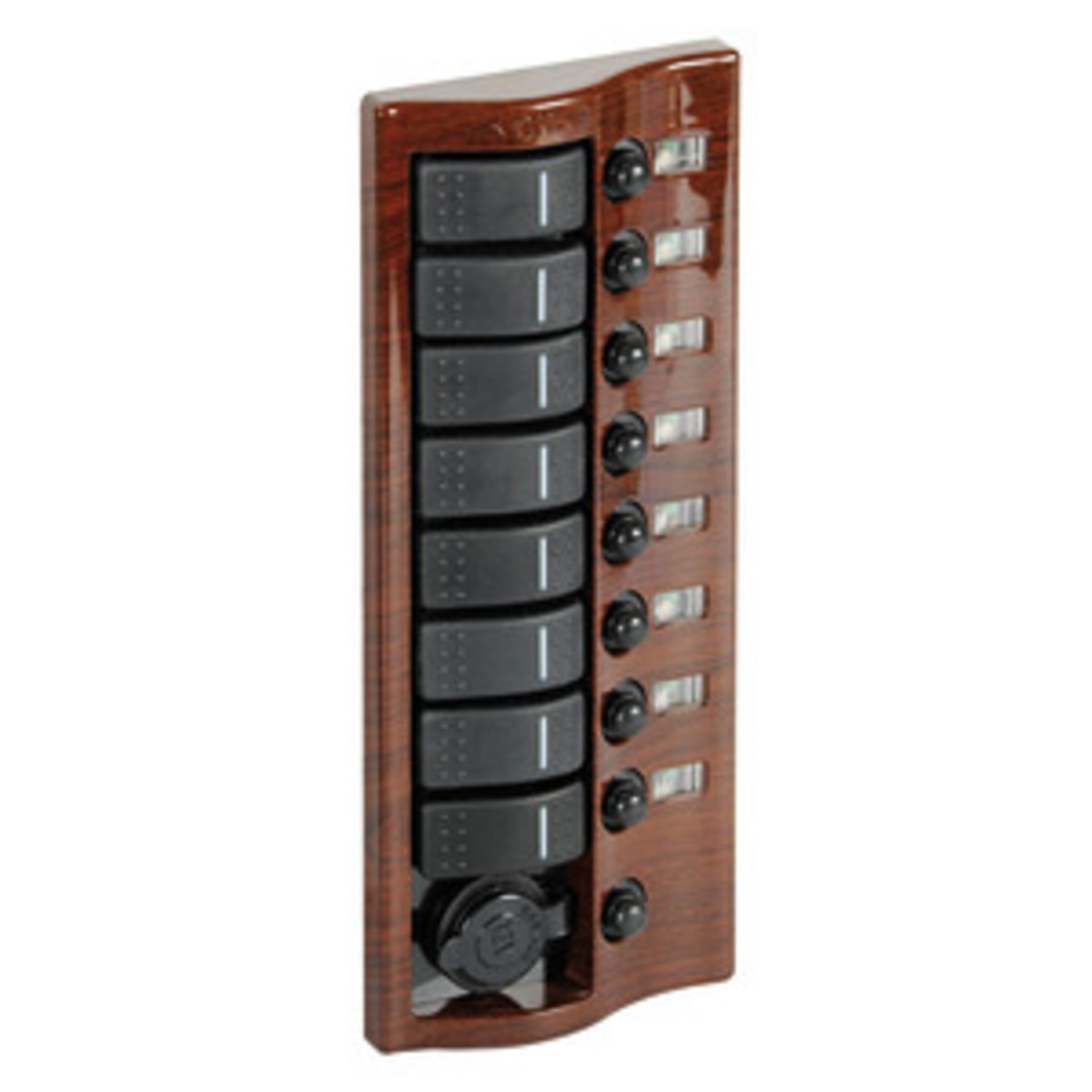 Osculati Electric Control Panel With Flush Rocker Switches - Control panel 9 flush rocker switches mahogany