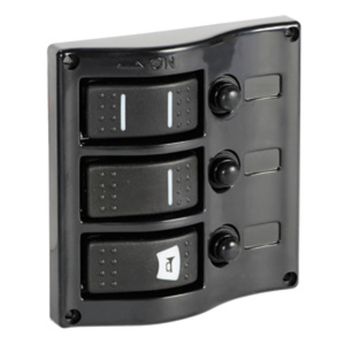 Osculati Electric Control Panel With Flush Rocker Switches - Control panel 3 flush rocker switches pol.graphite