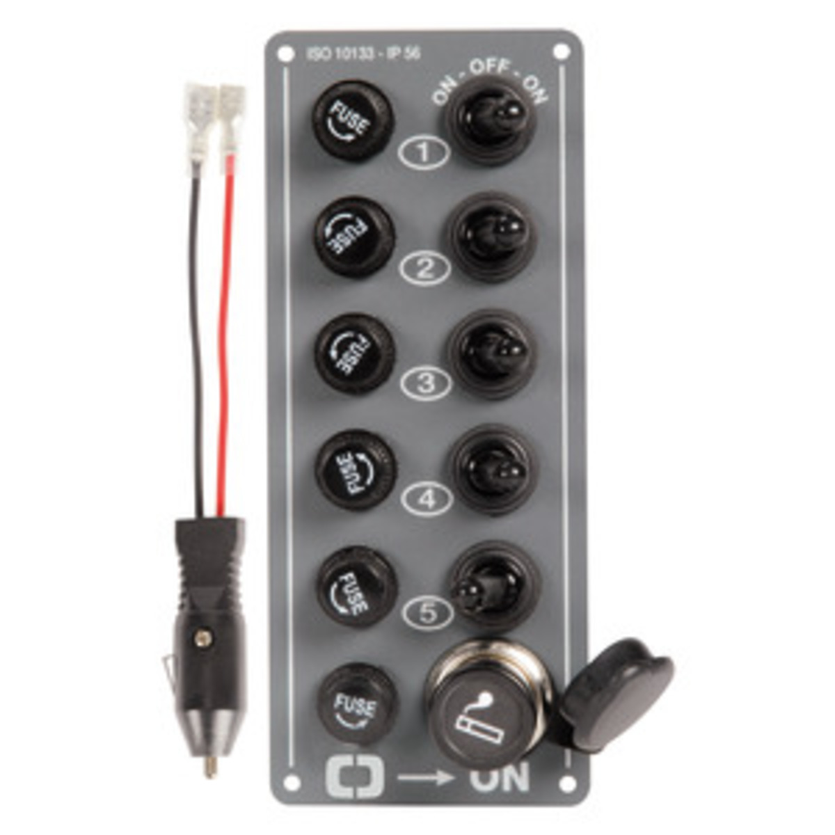 Osculati Vertical Electric Control Panel - Electric control panel 5 switches + lighter plug