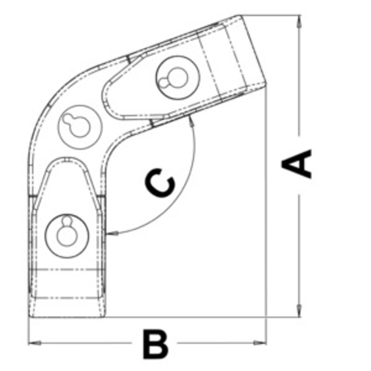 Osculati Corner Roller Fairlead - Angle fairlead w/rollers 100°