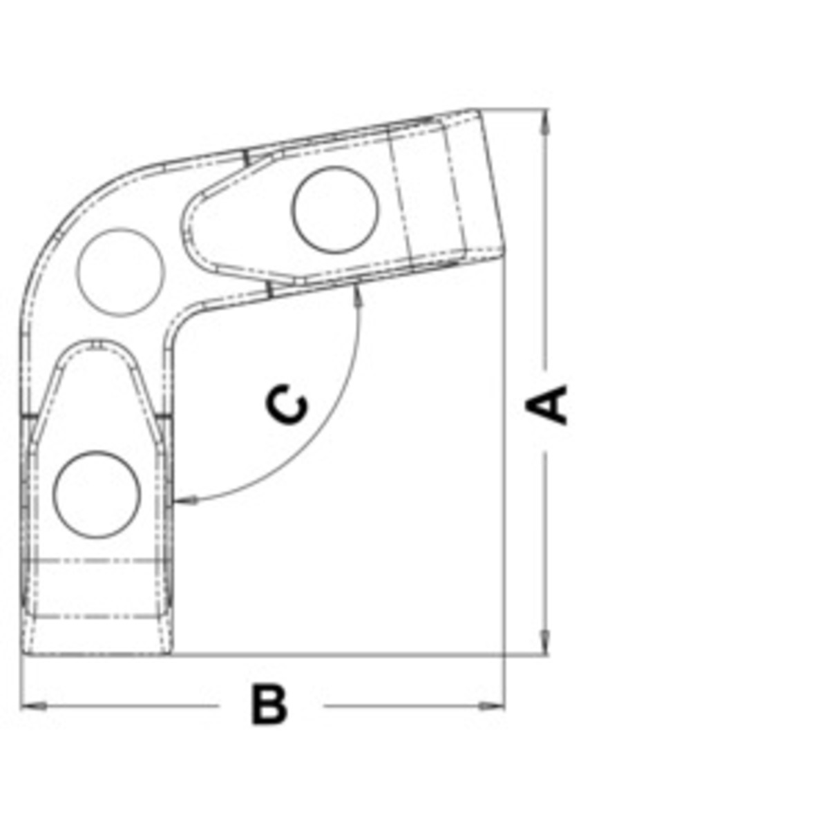 Osculati Corner Roller Fairlead - Angle fairlead w/rollers 100°