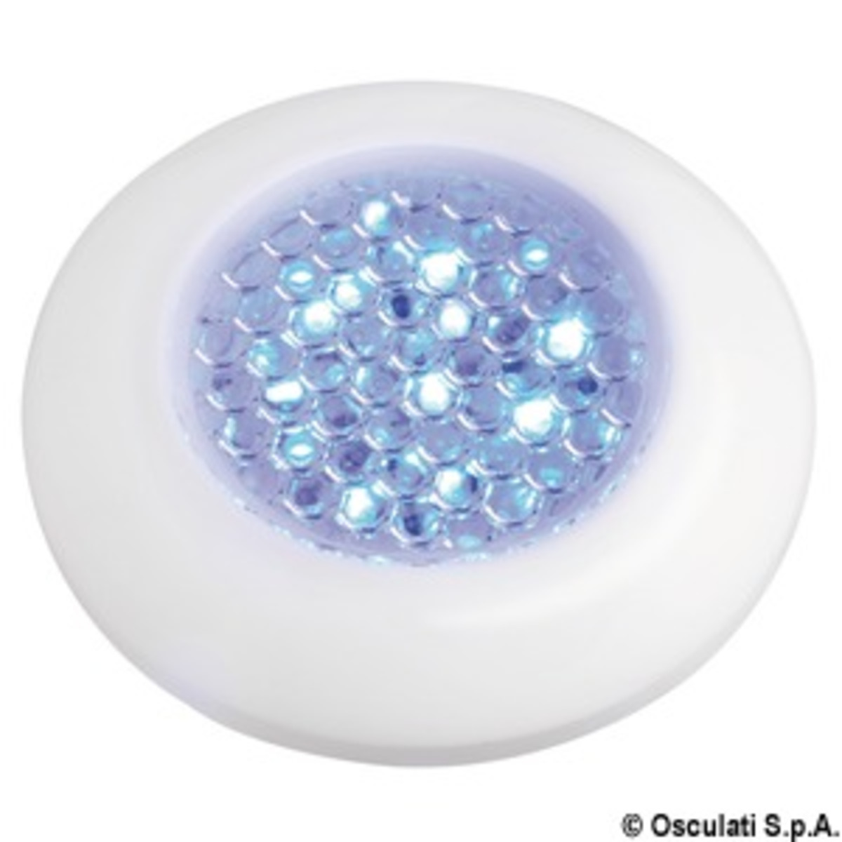 Osculati Led Ceiling Light For Recess Mounting - Watertight white ceiling light, blue LED light