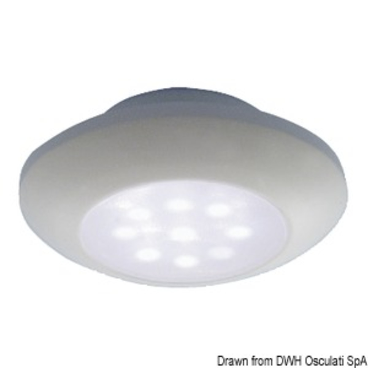 Osculati Led Ceiling Light For Recess Mounting - Watertight white ceiling light, white LED light