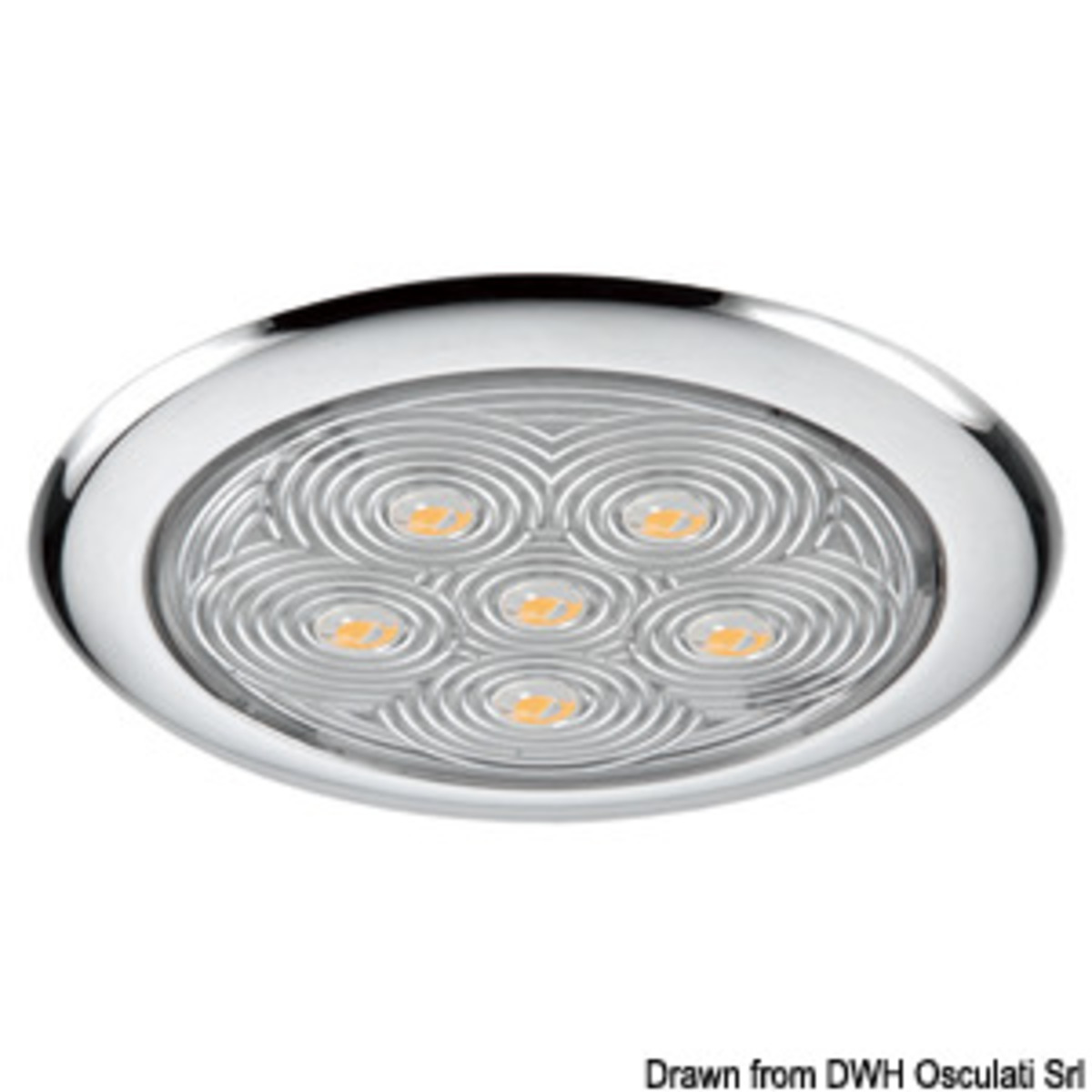 Osculati Led Ceiling Lightrecessless Version - Ceiling light w/ 6 white LEDs