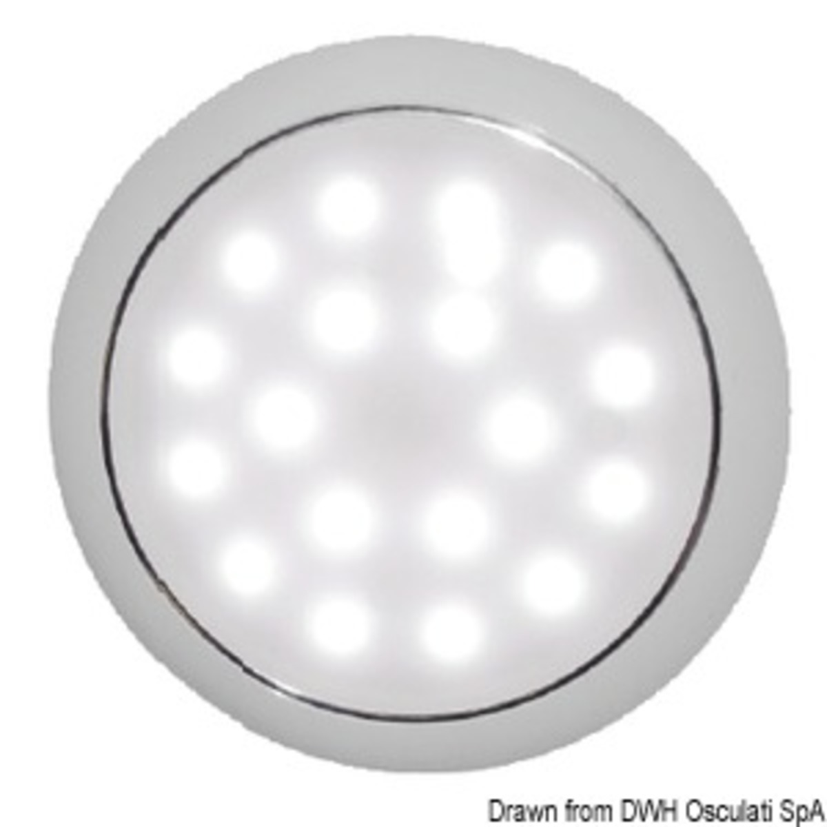 Osculati Day/night Led Ceiling Lightrecessless Version - Day/Night LED ceiling light recessless chromed