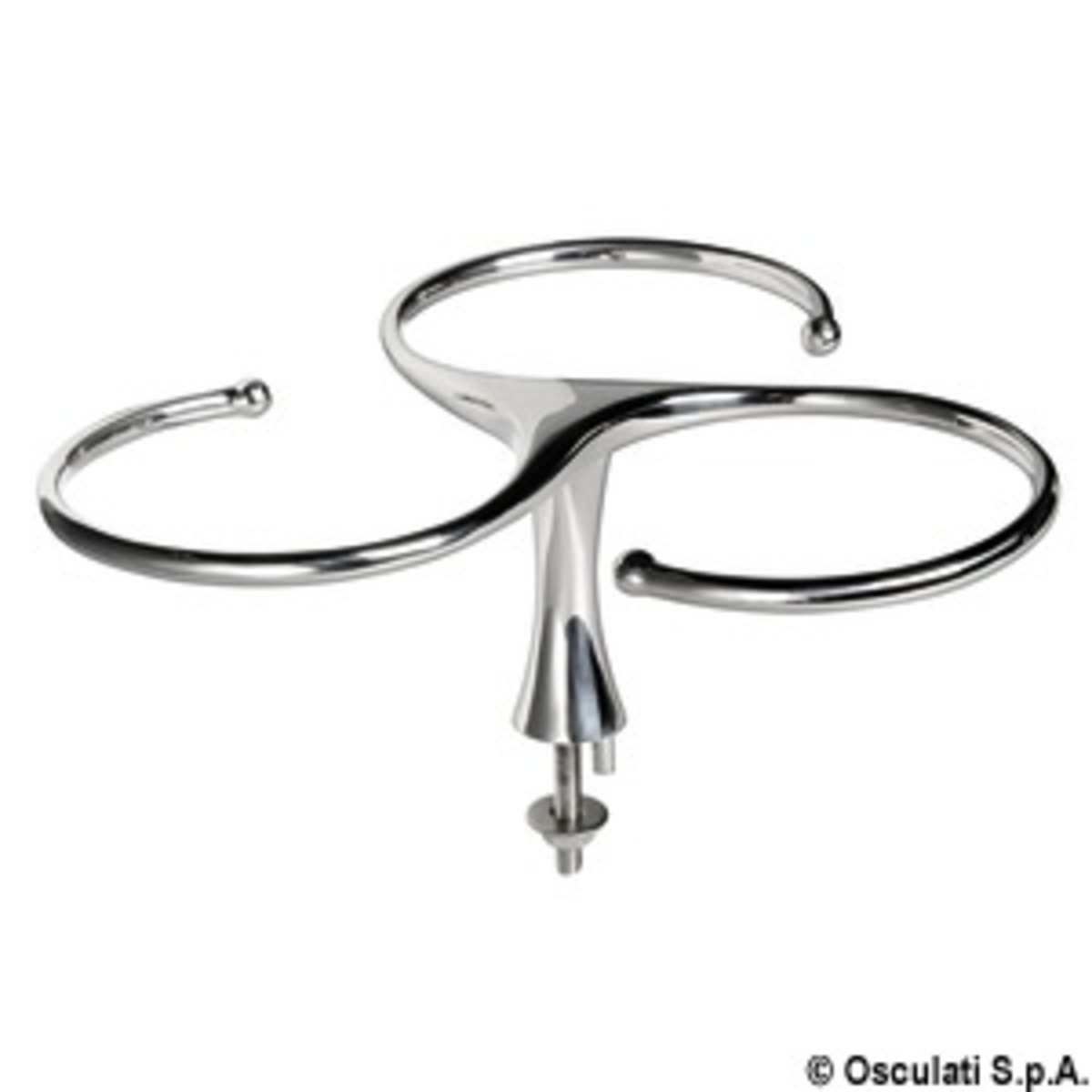 Osculati Glass Holders - 3 cup drink holder AISI 316 stud fixation 170x170