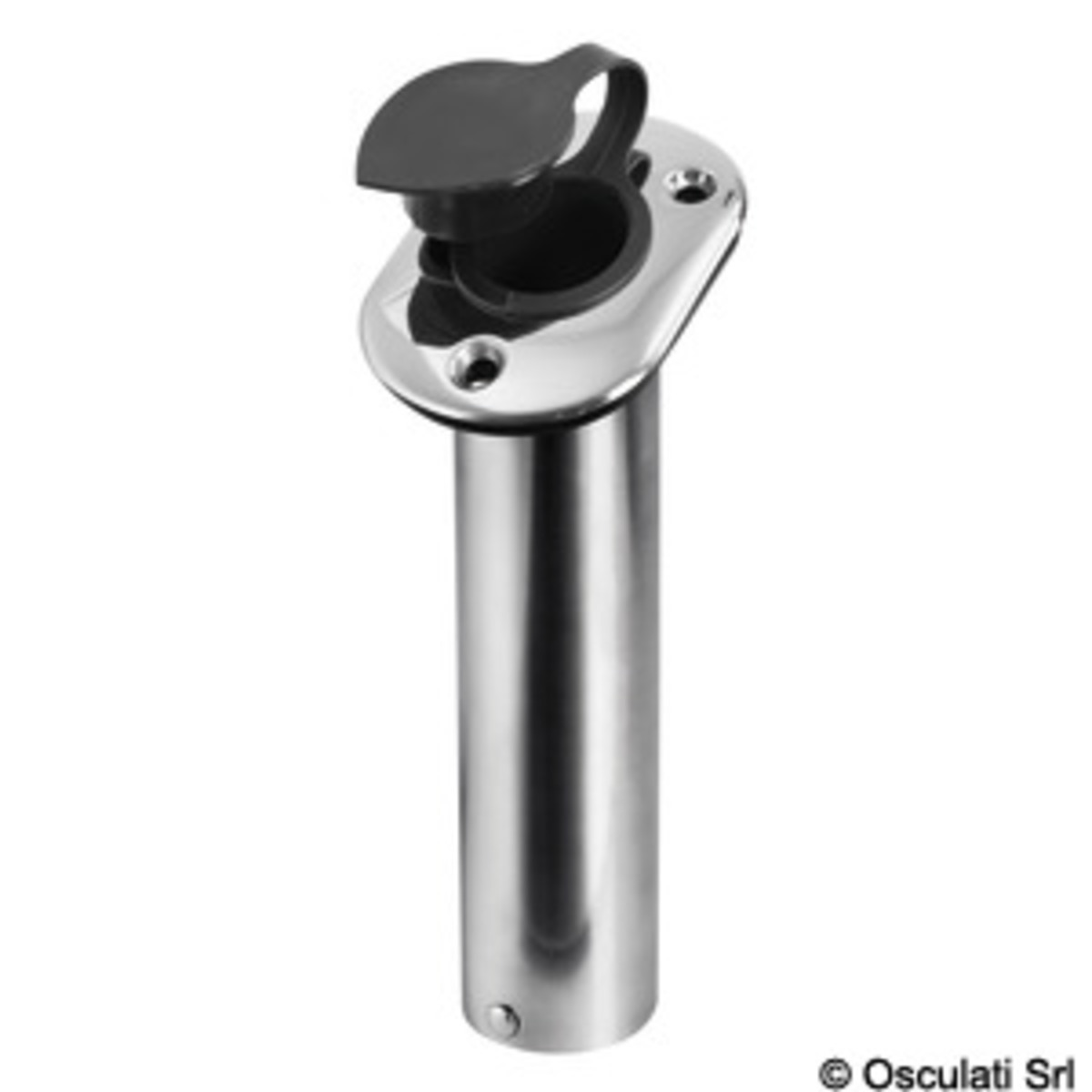 Osculati Recess-fit Fishing Rod Holder With Trapezoidal Flange - Flush-mount SS rod holder 42 mm 75°