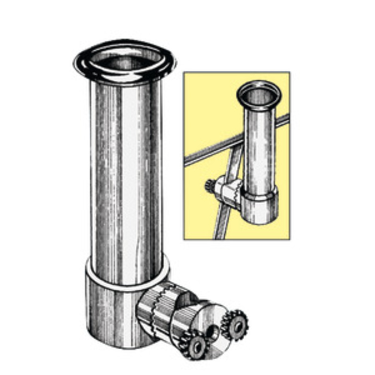 Osculati Pulpit Or Handrail Rod Holder - SS knob to adapt 41.167.00 to 30-mm pipes