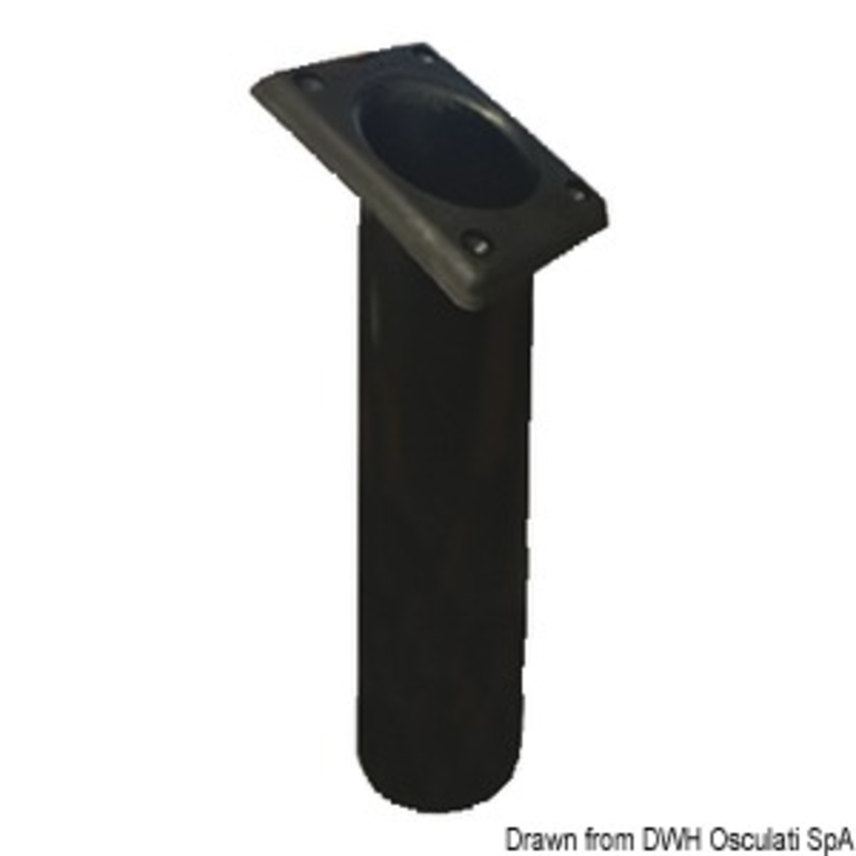 Osculati Uv-stabilized Polyethylene Fishing Rod Holder - UV-stabilized polyp. rod holder square black 240mm