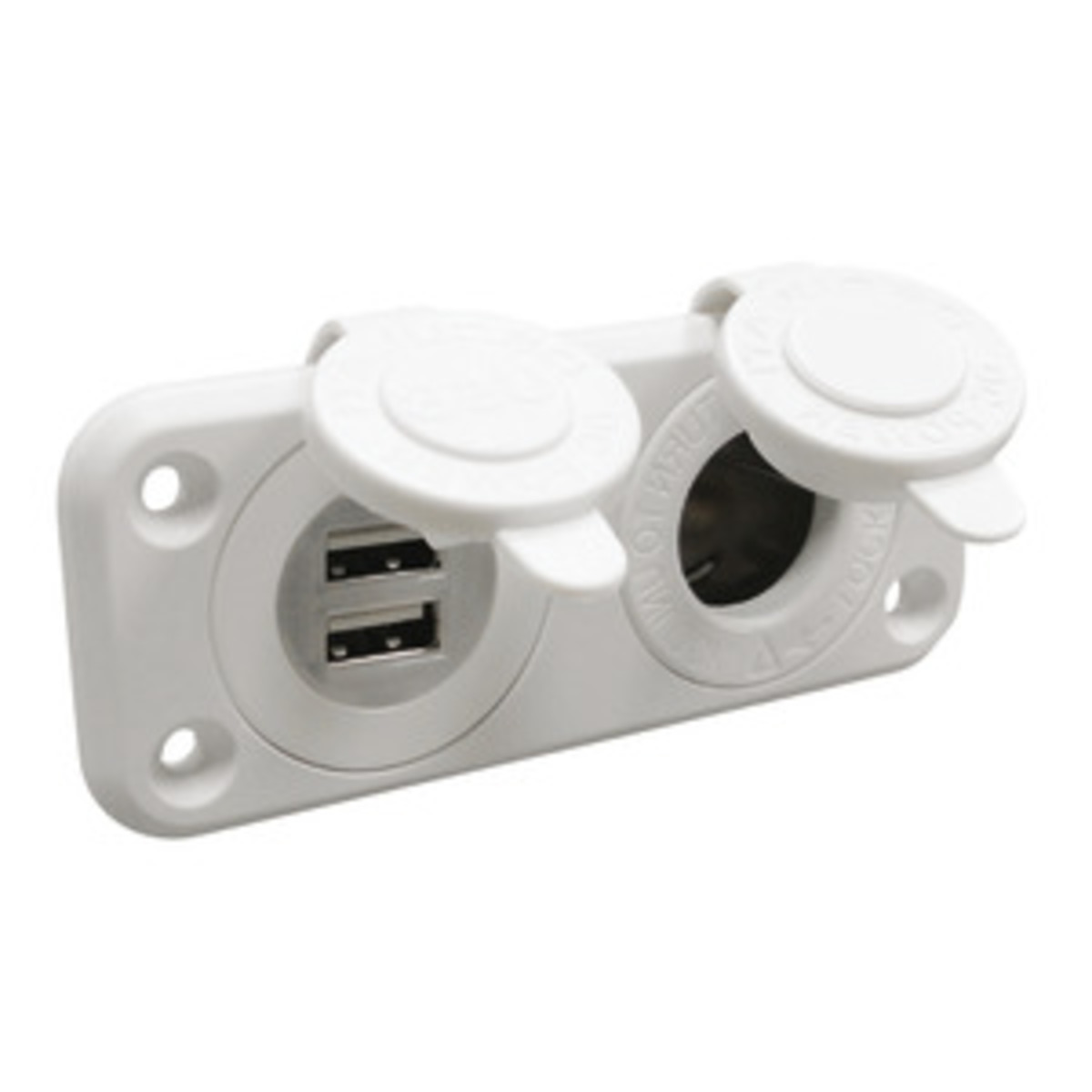 Osculati Lighter And/or Usb Socket - Lighter plug + double USB socket white