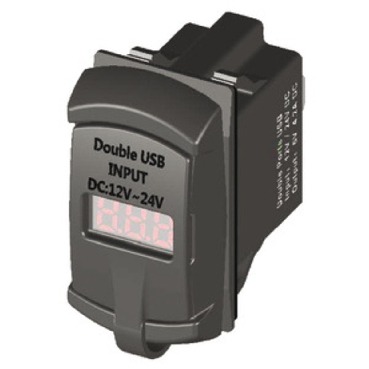 Osculati Dual Usb Port Current Plug - Dual USB-A plug + voltmeter