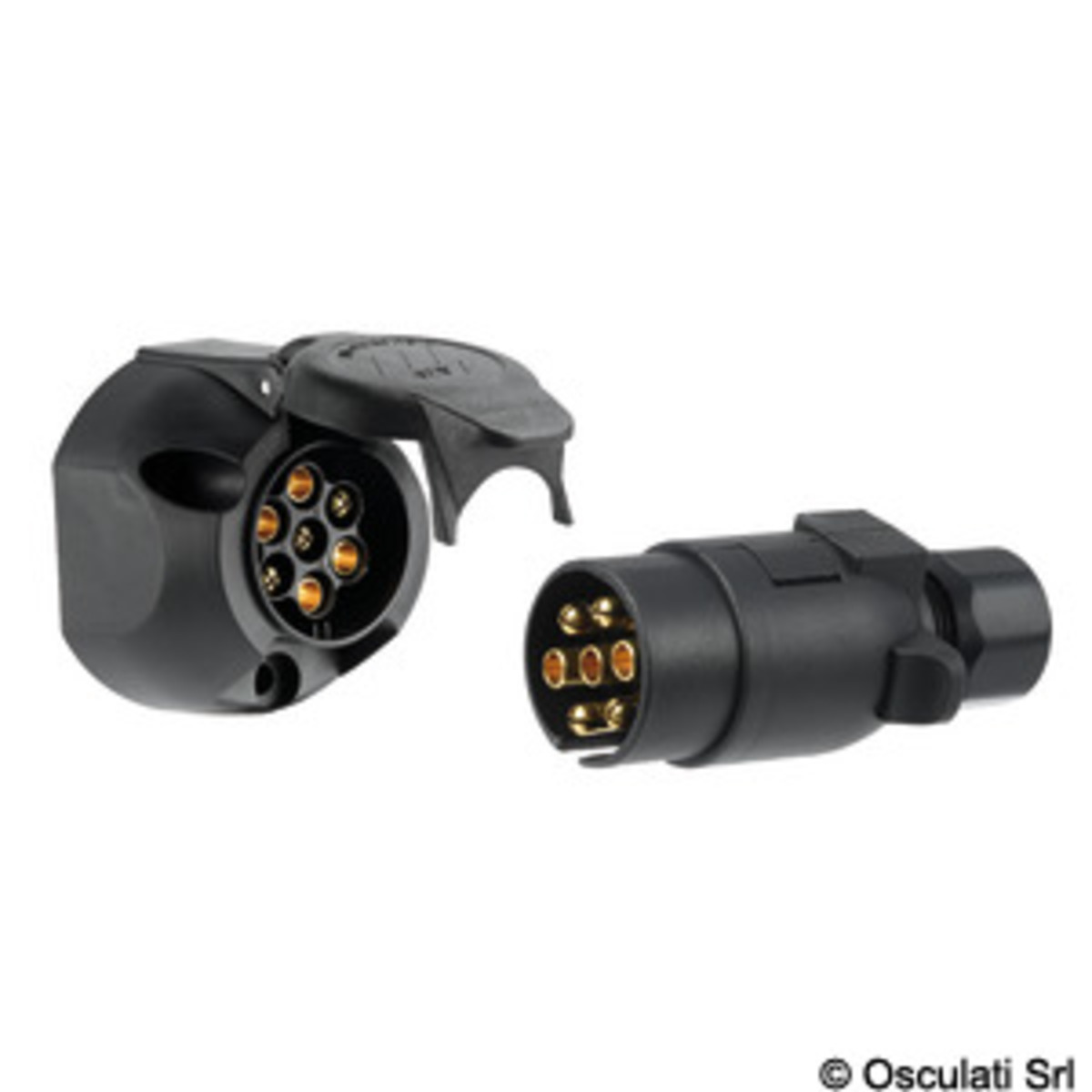 Osculati Socket And 7-pole Plug - Socket and 7-pole plug for towing