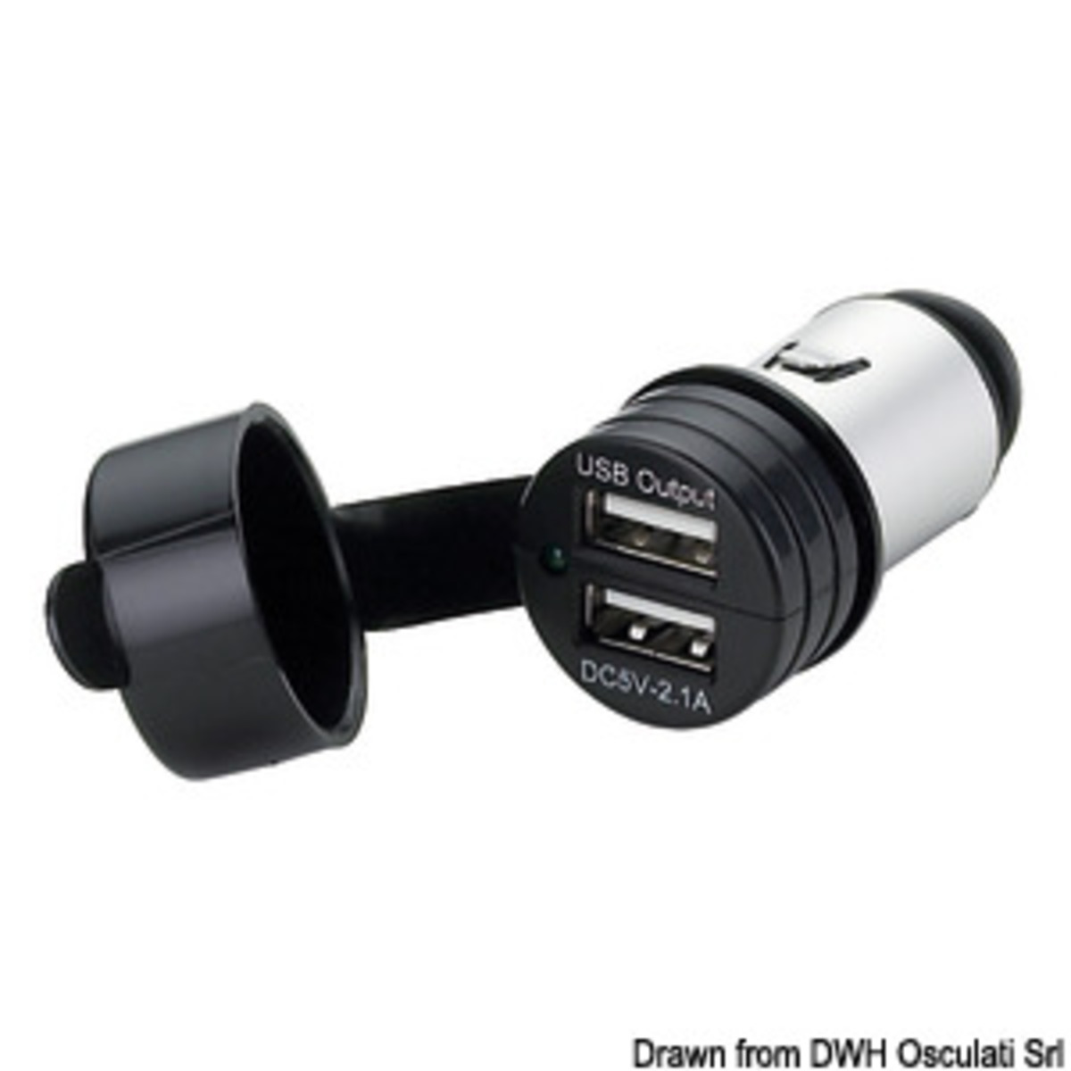 Osculati 12/24v Usb Plugs - Double USB w/watertight cup