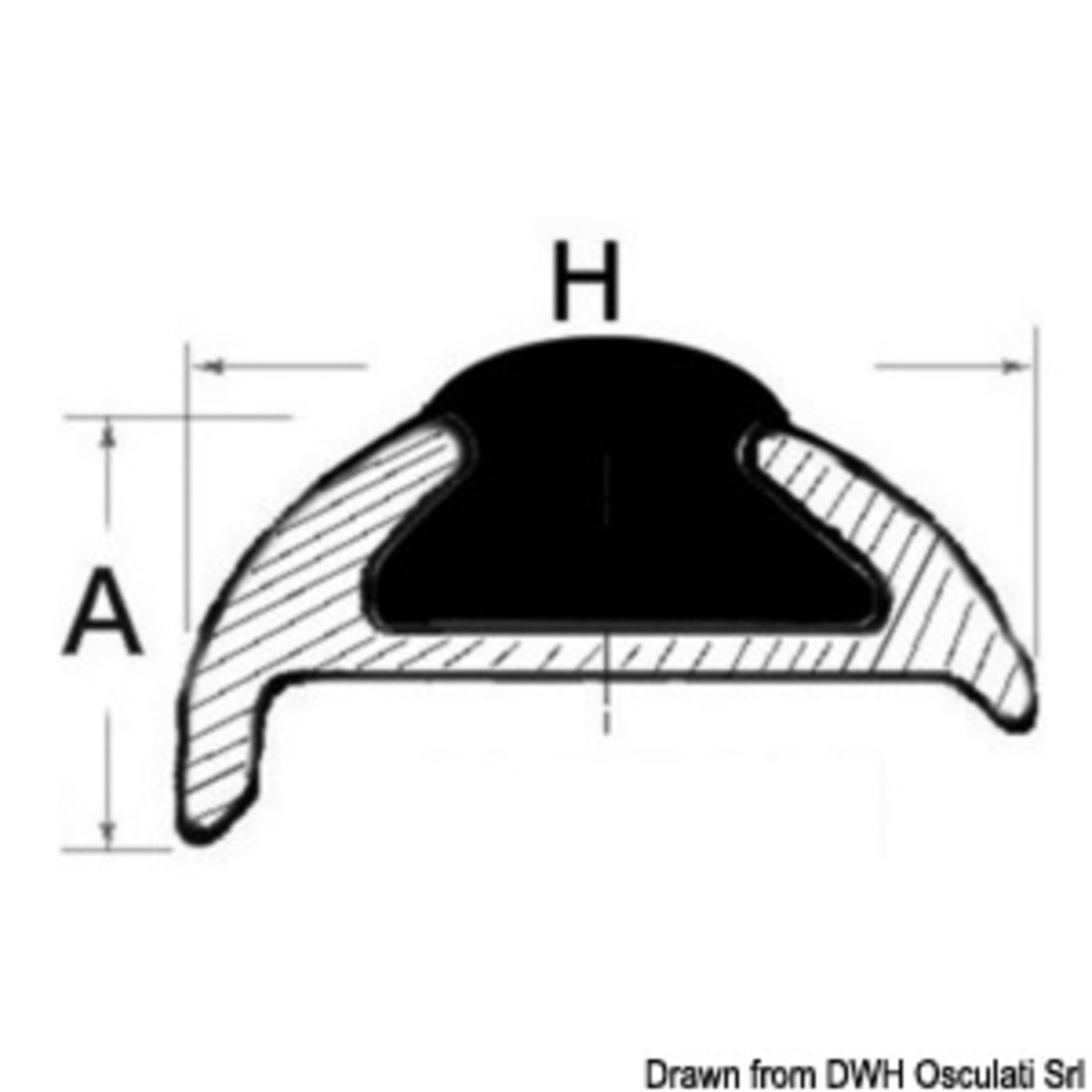 Osculati Profilo In Alluminio Anodizzato - Profilo parabordo alluminio anodizzato 25 x 7 mm (barre da 6 m)